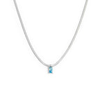 Collana Marlù Donna catena snake con zircone baguette Azzurro
