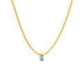 Collana Marlù Donna catena snake con zircone baguette Azzurro