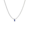 Collana Marlù Donna catena snake con zircone baguette Blu