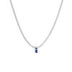 Collana Marlù Donna catena snake con zircone baguette Blu