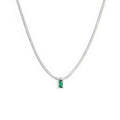 Collana Marlù Donna catena snake con zircone baguette Verde
