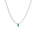 Collana Marlù Donna catena snake con zircone baguette Verde