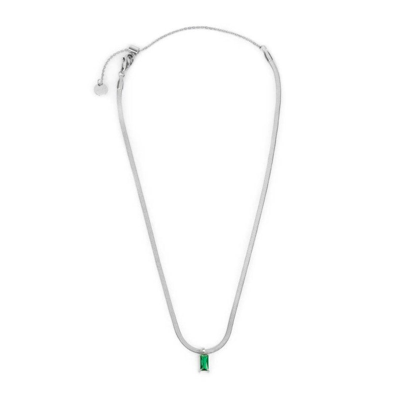 Collana Marlù Donna catena snake con zircone baguette Verde