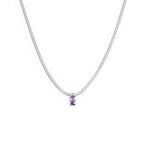 Collana Marlù Donna catena snake con zircone baguette Viola