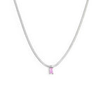 Collana Marlù Donna catena snake con zircone baguette Rosa