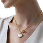 Collana Vestopazzo donna Cuore grande vintage madreperla