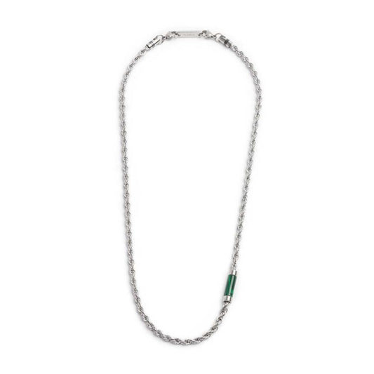 Collana Marlù uomo con elemento in pietra verde