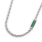 Collana Marlù uomo con elemento in pietra verde