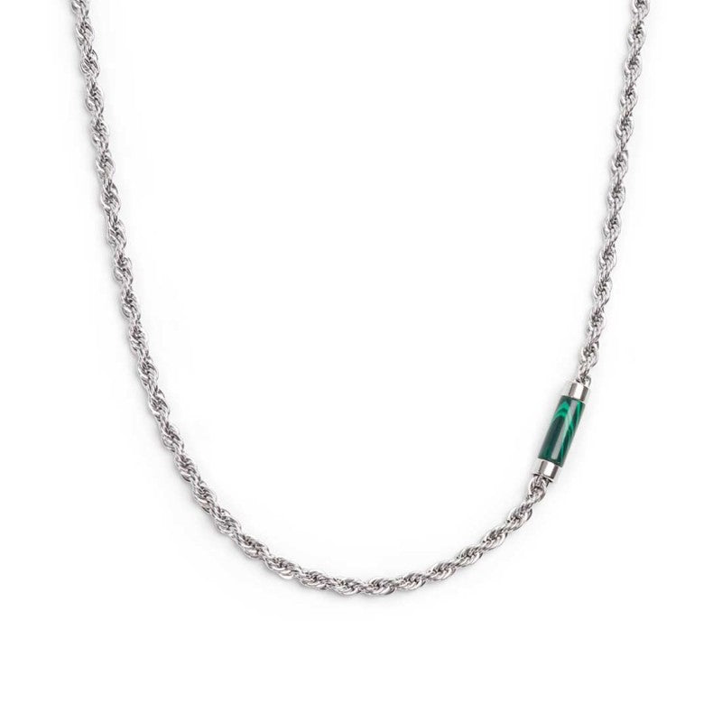 Collana Marlù uomo con elemento in pietra verde