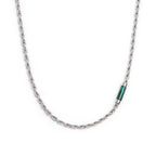 Collana Marlù uomo con elemento in pietra verde