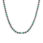 Collana Marlù uomo con rondelle in malachite ed onice nera elementi in ematite