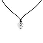 Collana Marlù Cordino nero con cuore bombato