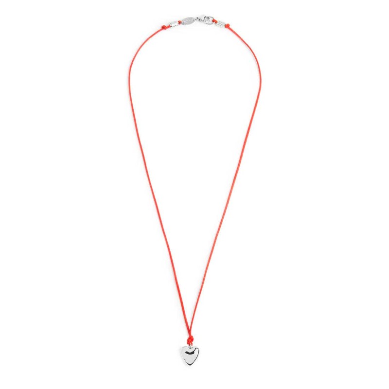 Collana Marlù Cordino rosso con cuore bombato