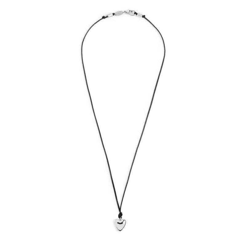 Collana Marlù Cordino nero con cuore bombato