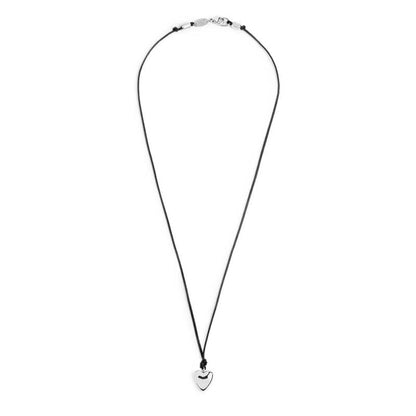 Collana Marlù Cordino nero con cuore bombato