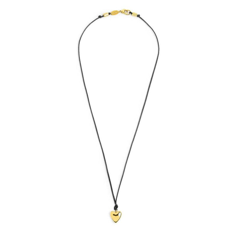 Collana Marlù Cordino nero con cuore bombato