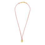 Collana Marlù Cordino rosso con cuore bombato