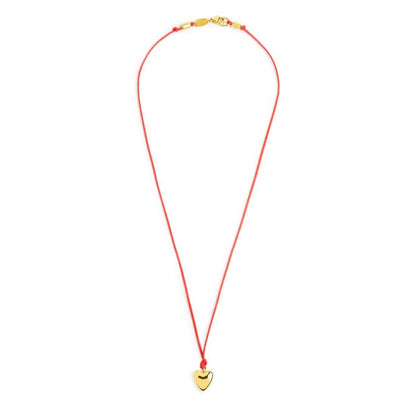Collana Marlù Cordino rosso con cuore bombato