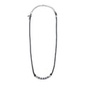 Collana Marlù cordino elementi in acciaio con trama puntinata in black oil