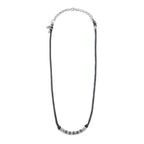Collana Marlù cordino elementi in acciaio con trama puntinata in black oil