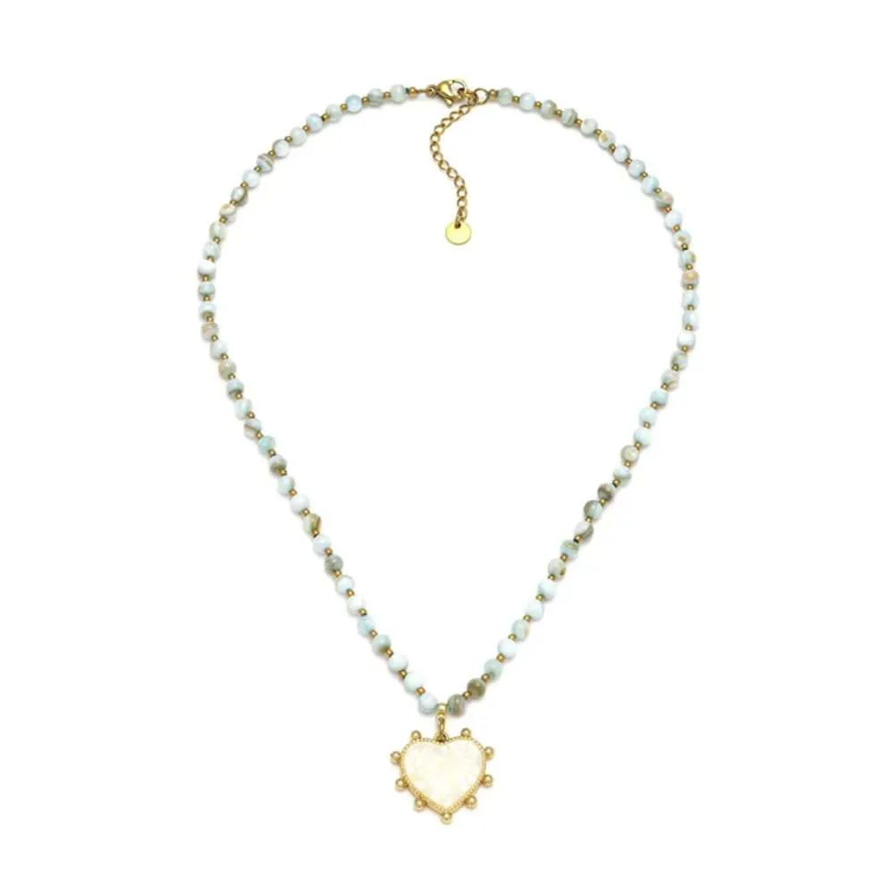 Collana Vestopazzo donna Mosaico madreperla con cuore