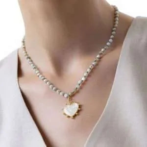 Collana Vestopazzo donna Mosaico madreperla con cuore