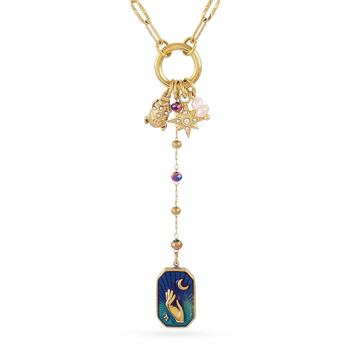 Collana Anartxy donna Amuleto blu e scarabeo
