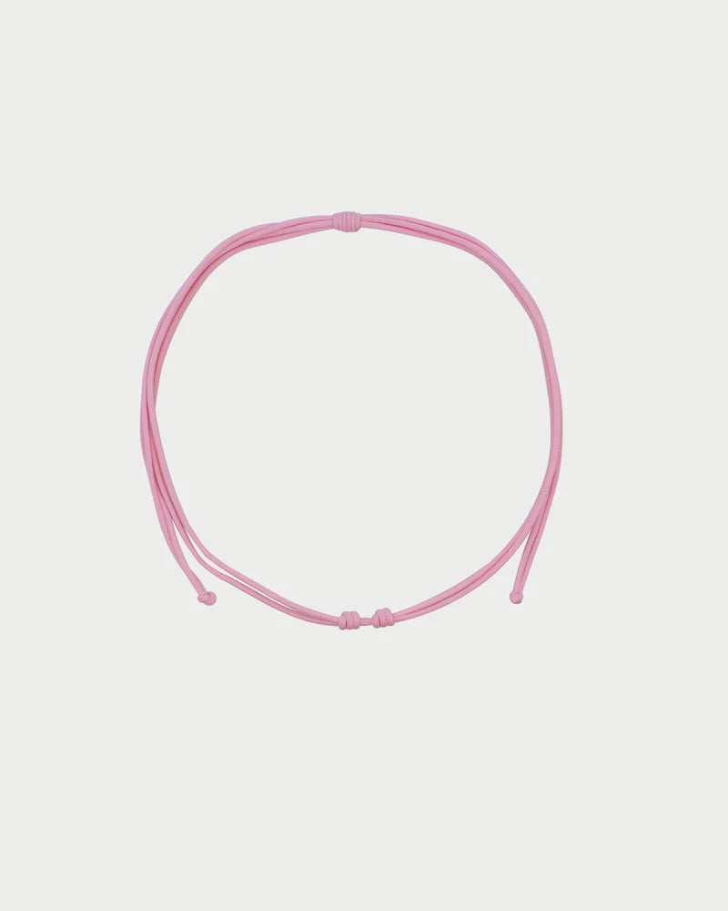 Collana Rue des Mille Charm bar Girocollo soft cord base rosa