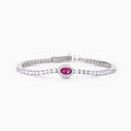 Bracciale Mabina Tennis con rubino sintetico ovale