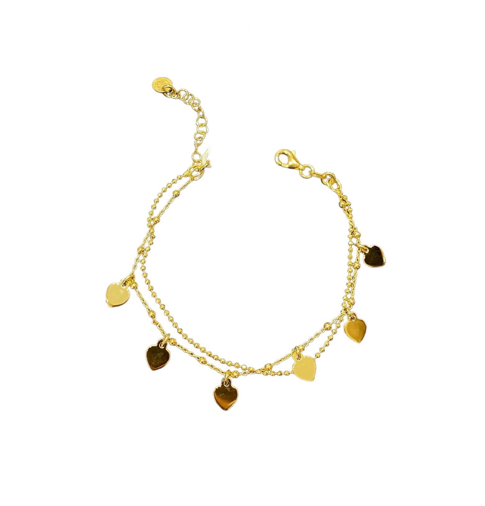 Bracciale donna Marcello Pane Doppio filo con cuori pendenti