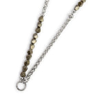 Collana Marlù unisex pietre pirite e catena sonaglio e rolò