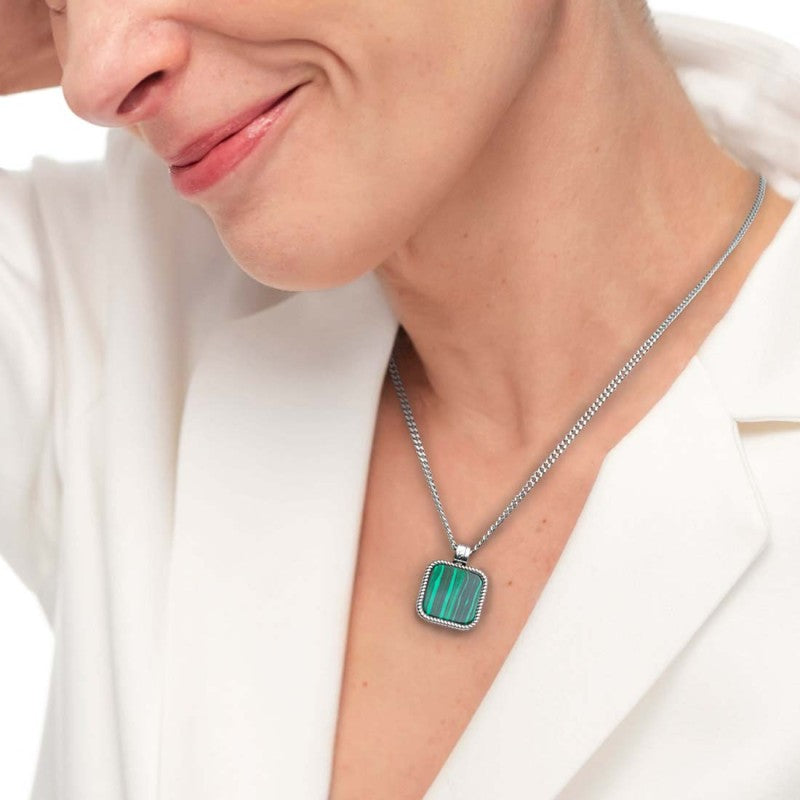 Collana Marlù unisex catena grumetta con pendente quadrato