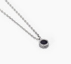 Collana Mabina Uomo con punto luce tondo BRIGHT pietra nera