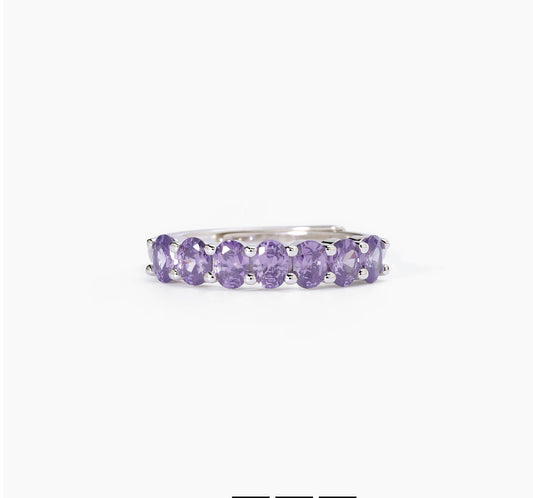 Anello donna Mabina in argento con ametista sintetica