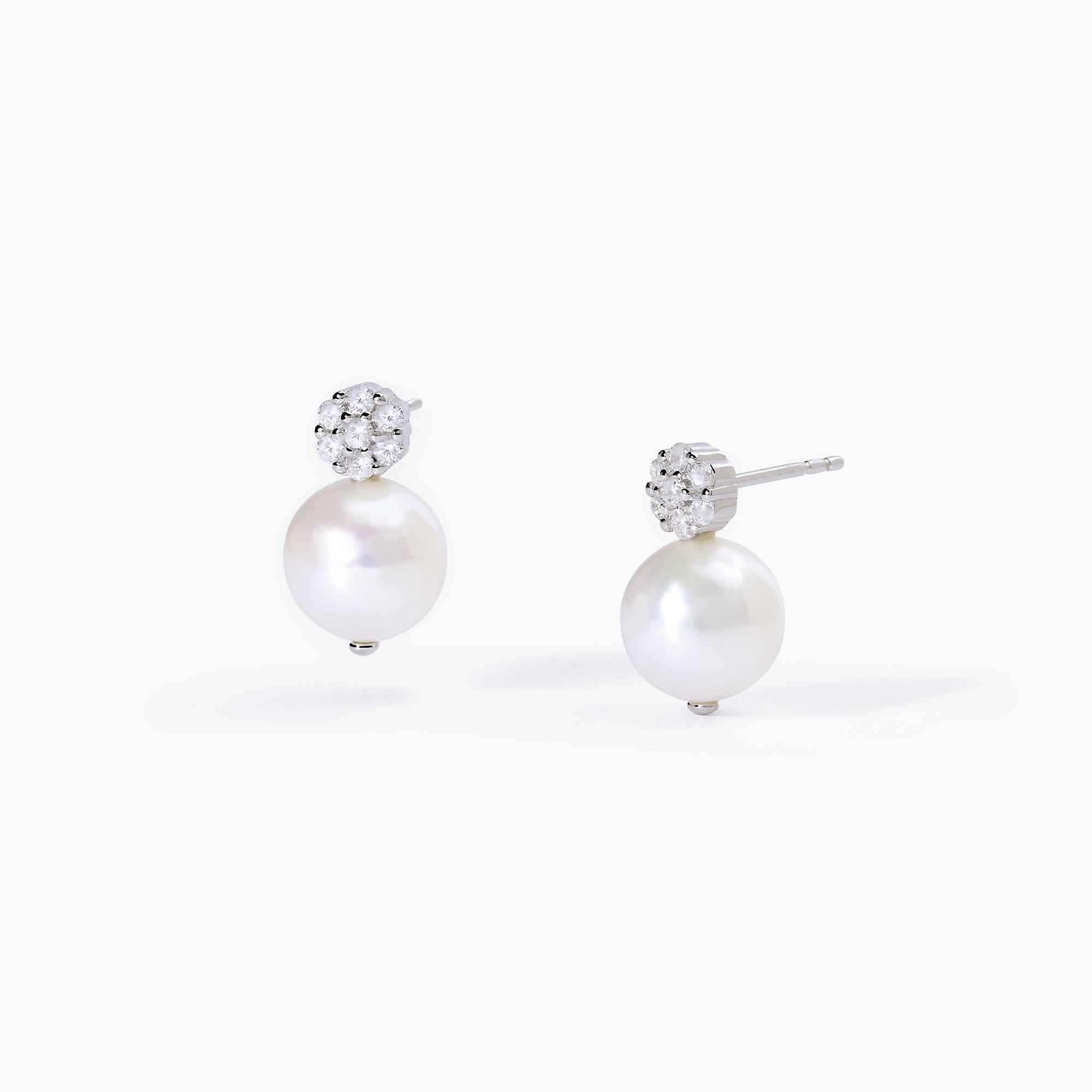 Orecchini donna Mabina a lobo in argento con perla coltivata