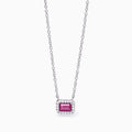 Collana donna Mabina con rubino sintetico taglio baguette
