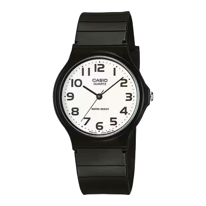 Orologio Casio uomo Analogico Tondo quadrante bianco con dettagli neri