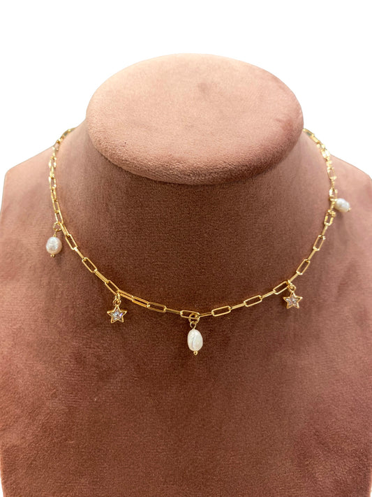 Collana Donna Marcello Pane con perline e stelle pendente