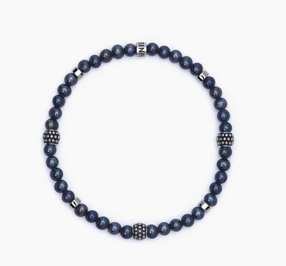 Bracciale Mabina Uomo con perle nere coltivate