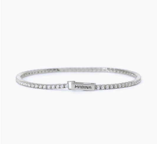 Bracciale Mabina Uomo TENNIS CLUB cristalli bianchi