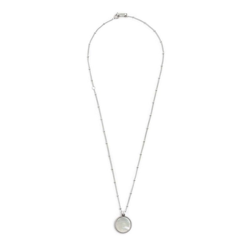 Collana unisex Marlù catena grumetta con pendente tondo bianco