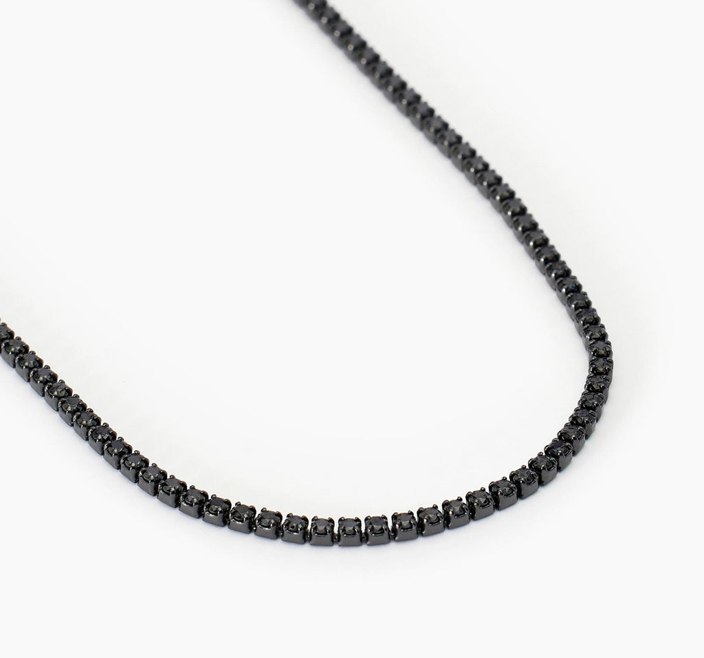 Collana Mabina Uomo MINI TENNIS con zirconi neri