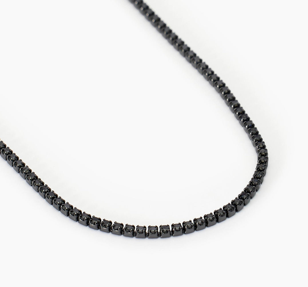 Collana Mabina Uomo MINI TENNIS con zirconi neri