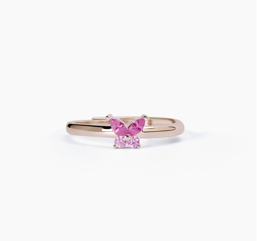 Anello donna Mabina farfalla con zirconi rosa taglio marquise.
