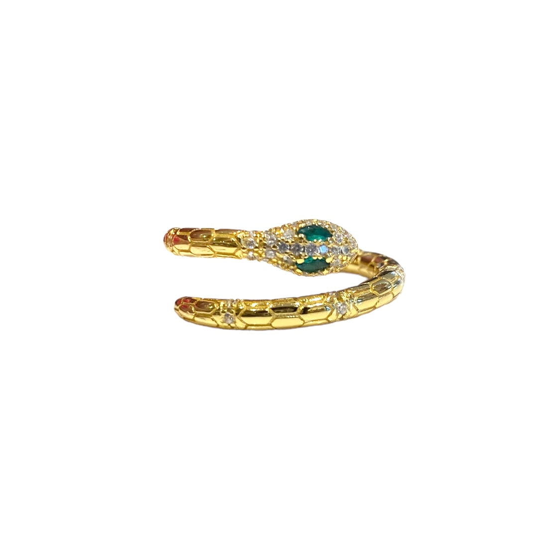 Anello Rocce snake gold green