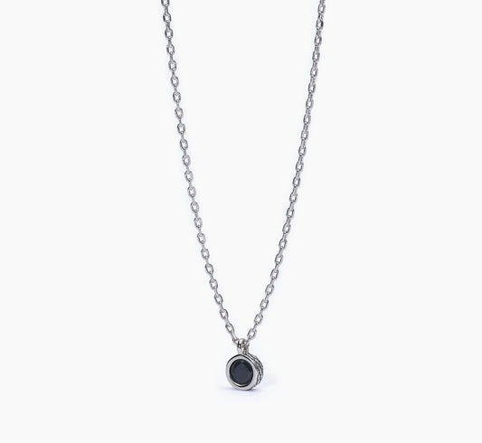Collana Mabina Uomo con punto luce tondo BRIGHT pietra nera