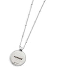 Collana unisex   catena grumetta con pendente tondo verde