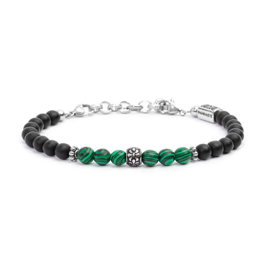 Bracciale unisex Marlù con onice nero e malachite