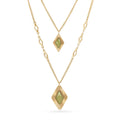 Collana Anartxy donna Prisma doppia catena rombo verde oliva