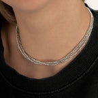 Collana Vestopazzo donna 3 fili mini pepite